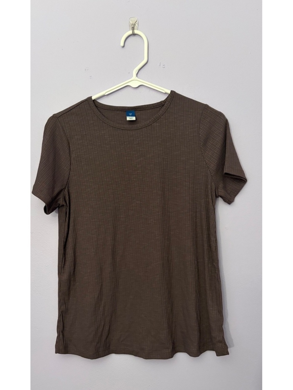 Old Navy Luxe Dark Purple Ribbed Short Sleeve T-Shirt XS